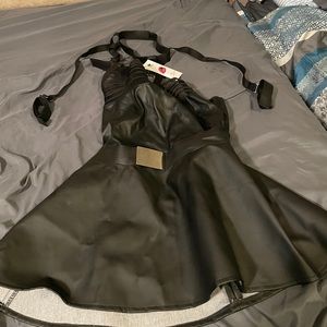 Sexy Black Leather Lingerie Dress -BRAND NEW!